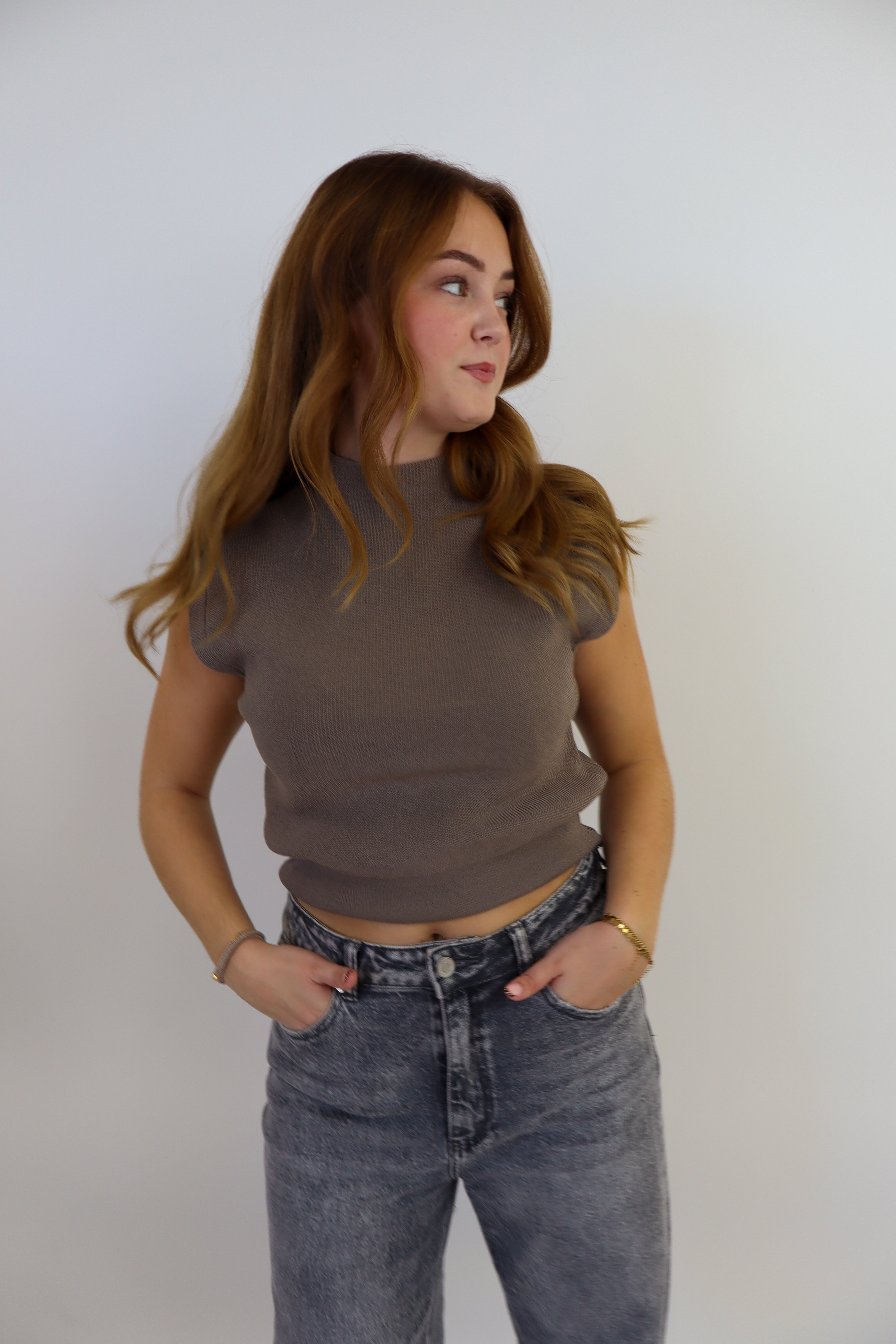 Basic Top Meavy Taupe
