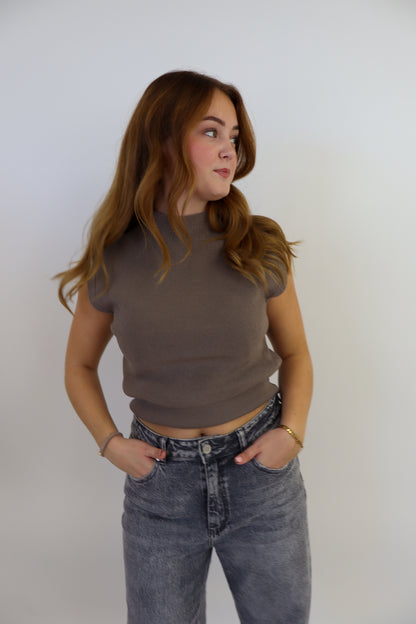 Basic Top Meavy Taupe