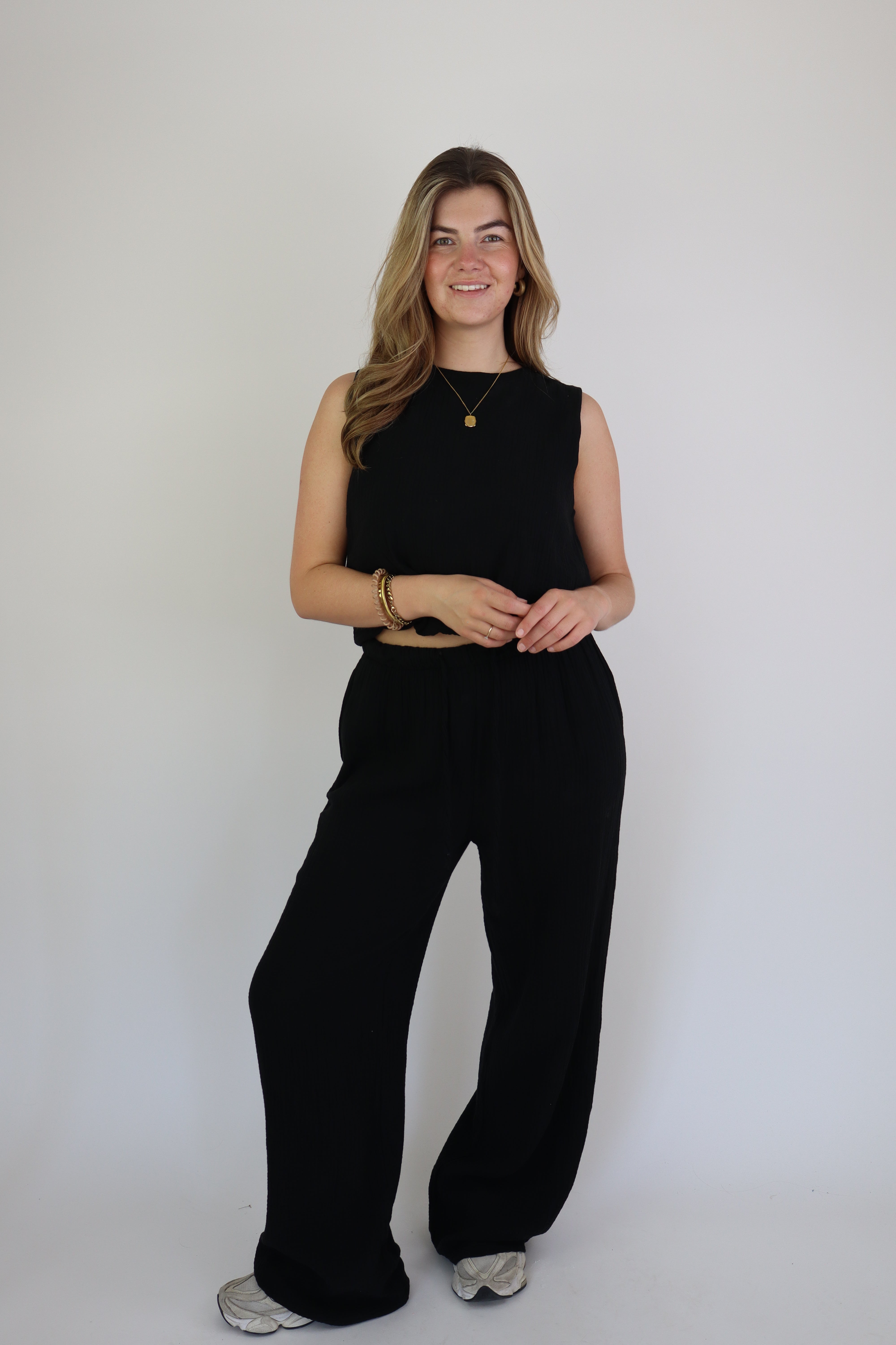 Isabel Katoenen Set Zwart