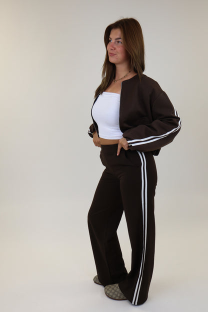 Ivana Striped Pantalon | Brown