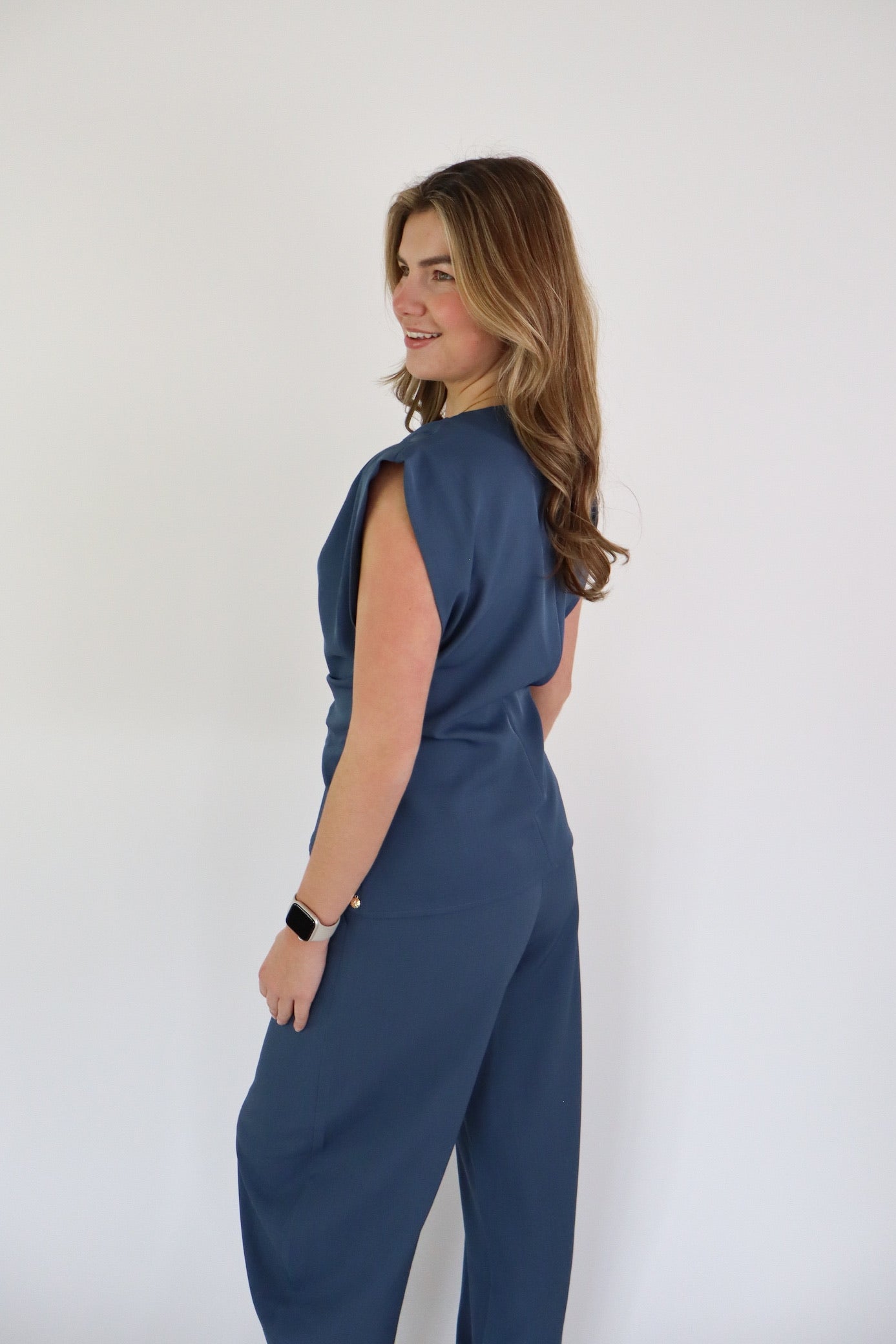 NINA BALLOON PANTALON DENIM BLUE