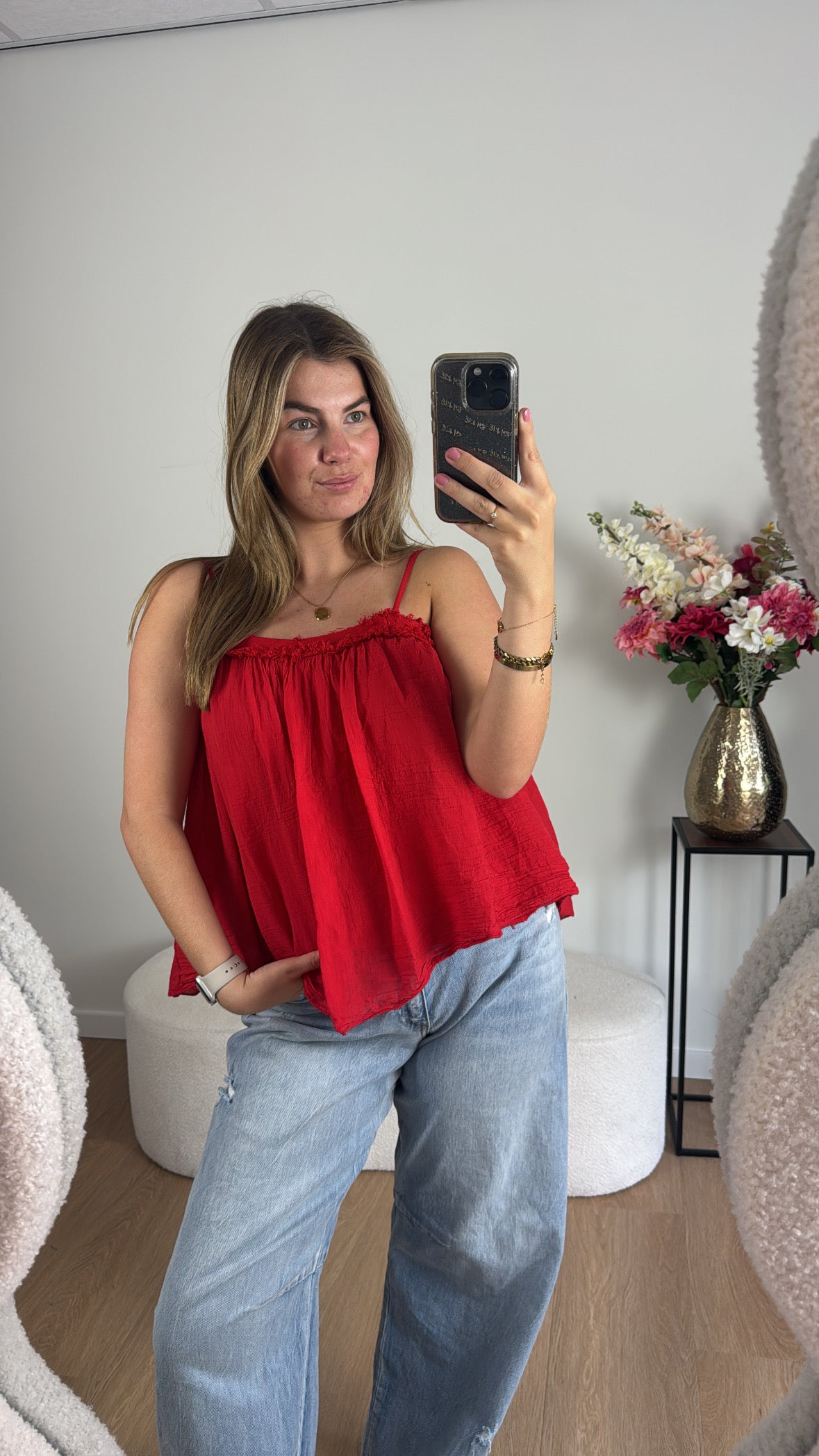 Flowy Top Red