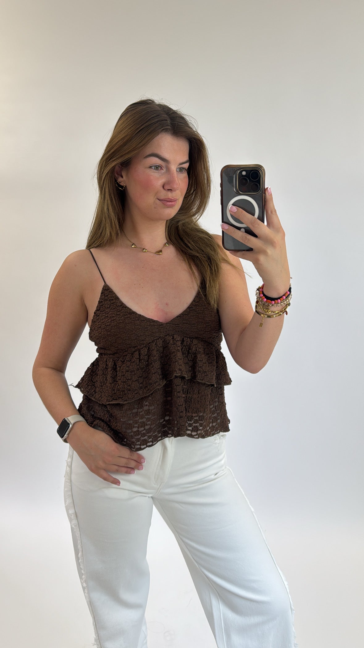 Fleur Lace Top Brown