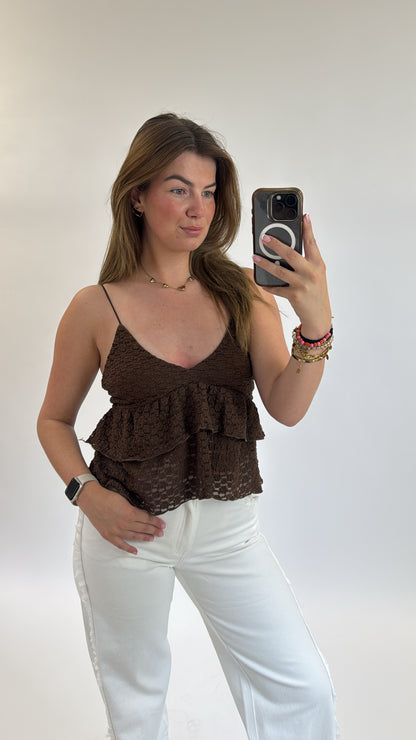 Fleur Lace Top Brown