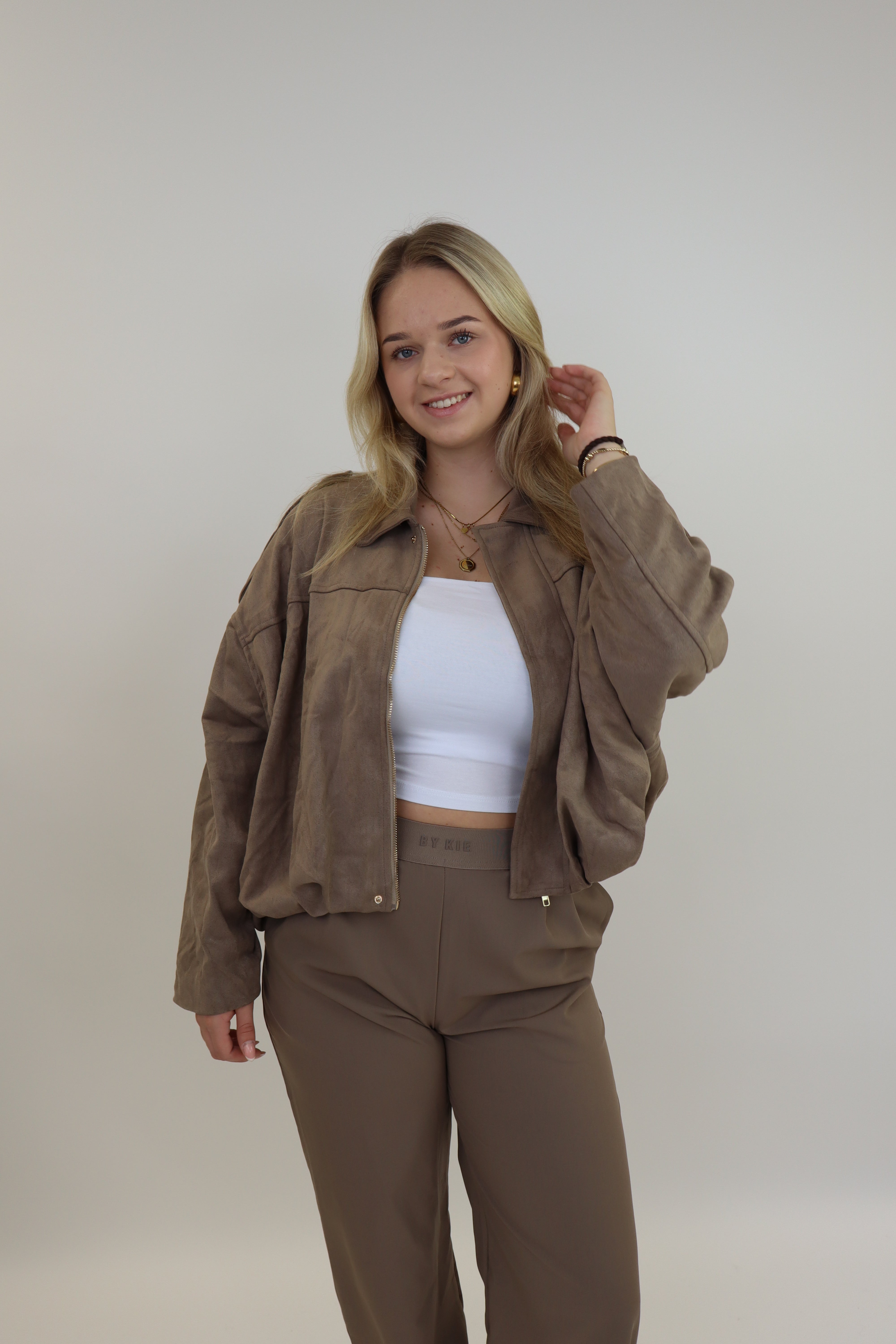 Suede Jacket Taupe