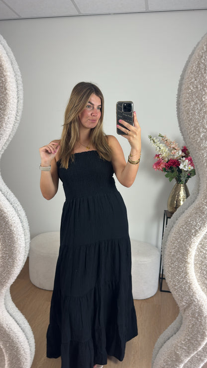 Katoenen Maxi Dress Black