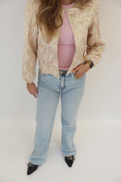 Dana Flower Top Beige