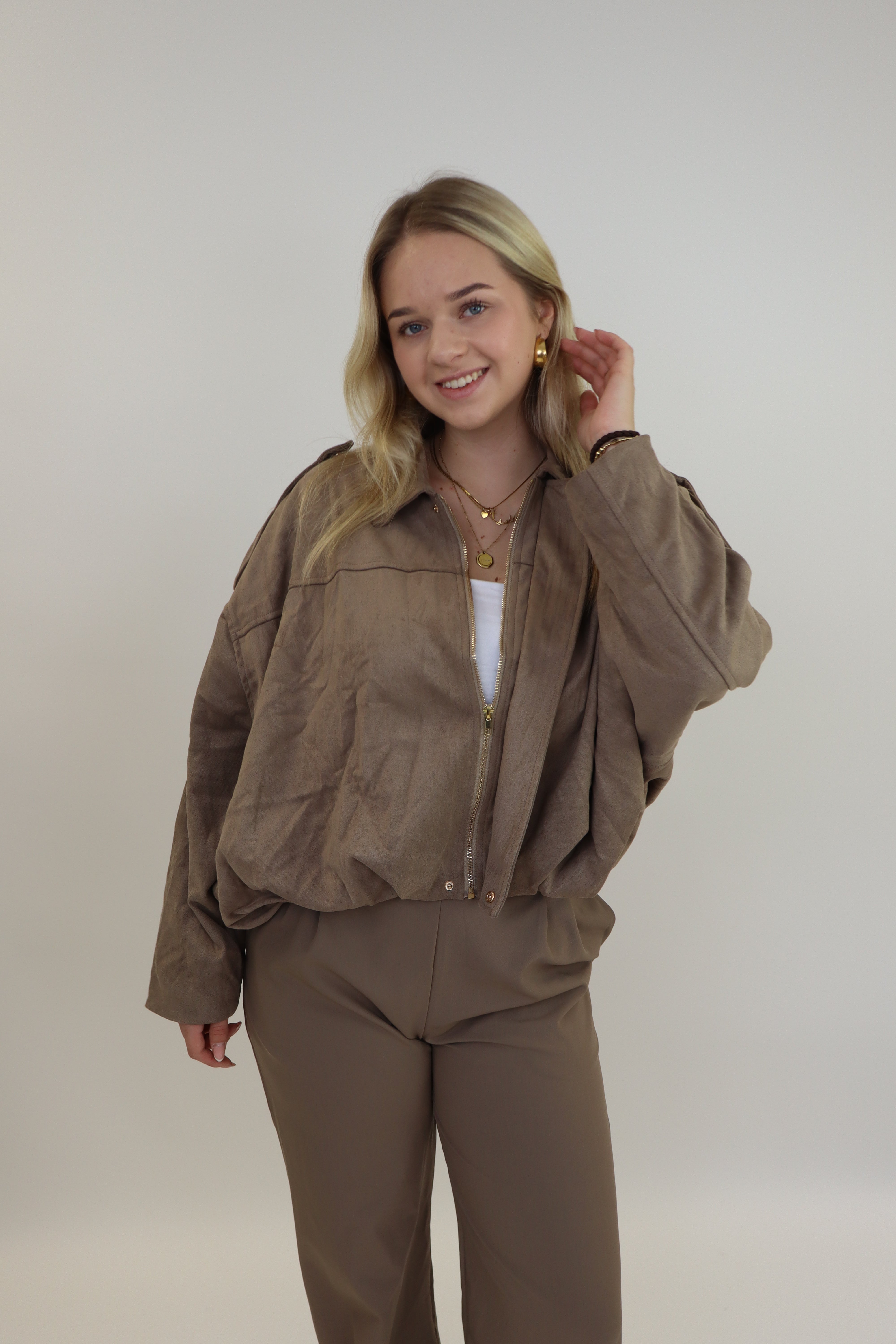 Suede Jacket Taupe