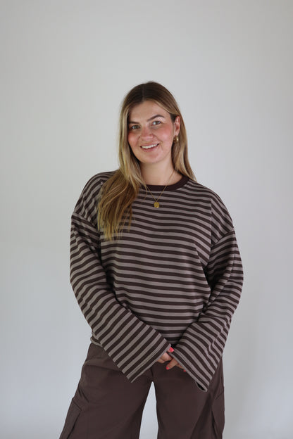 Ambika Striped Sweater Brown/Taupe
