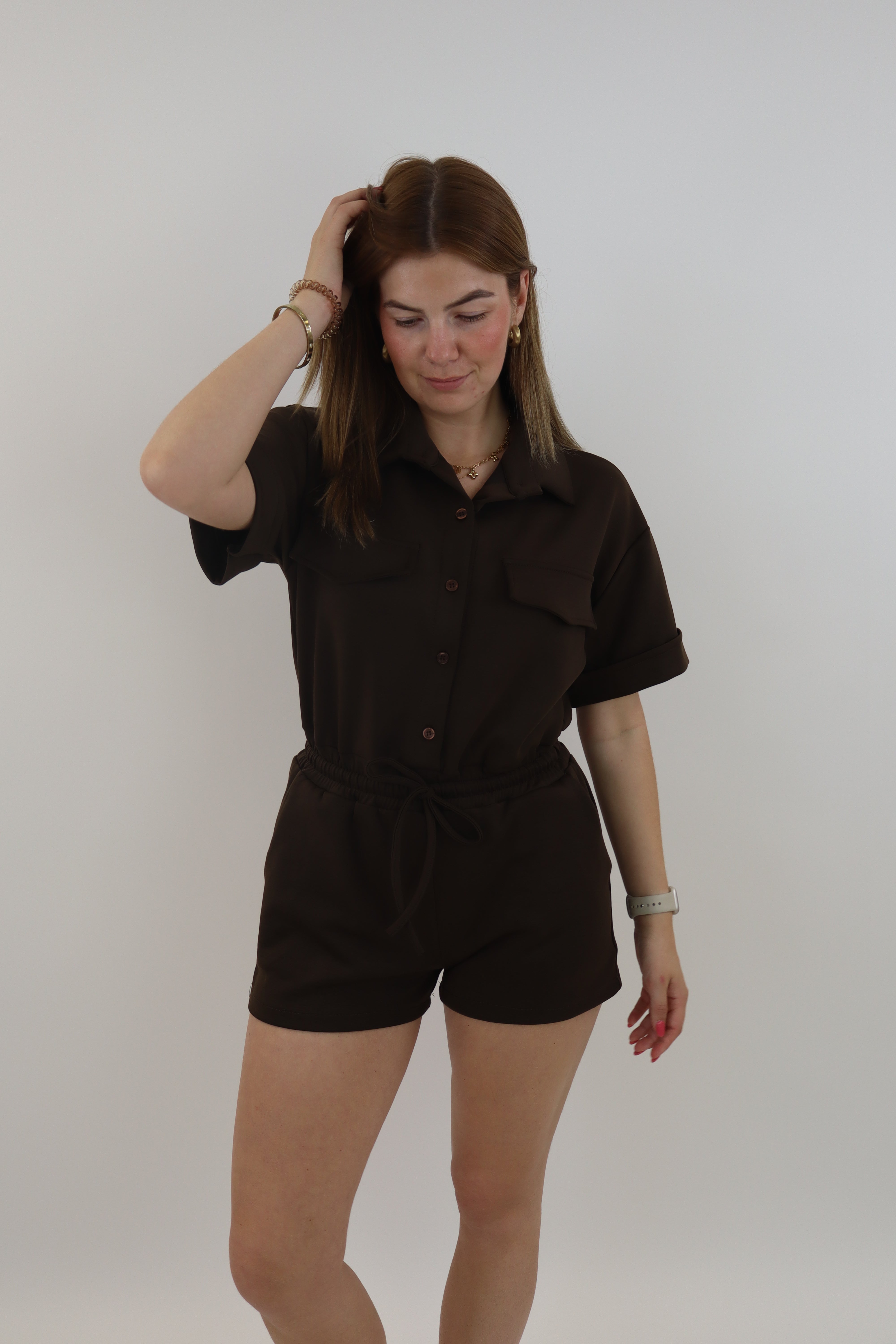 Marie Jogging Playsuit Bruin