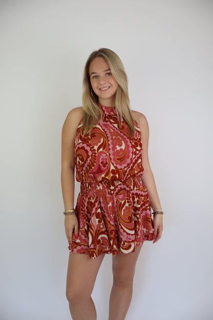 Mara Printed Dress Red
