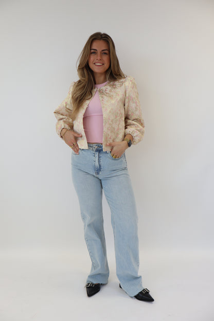 Dana Flower Top Beige