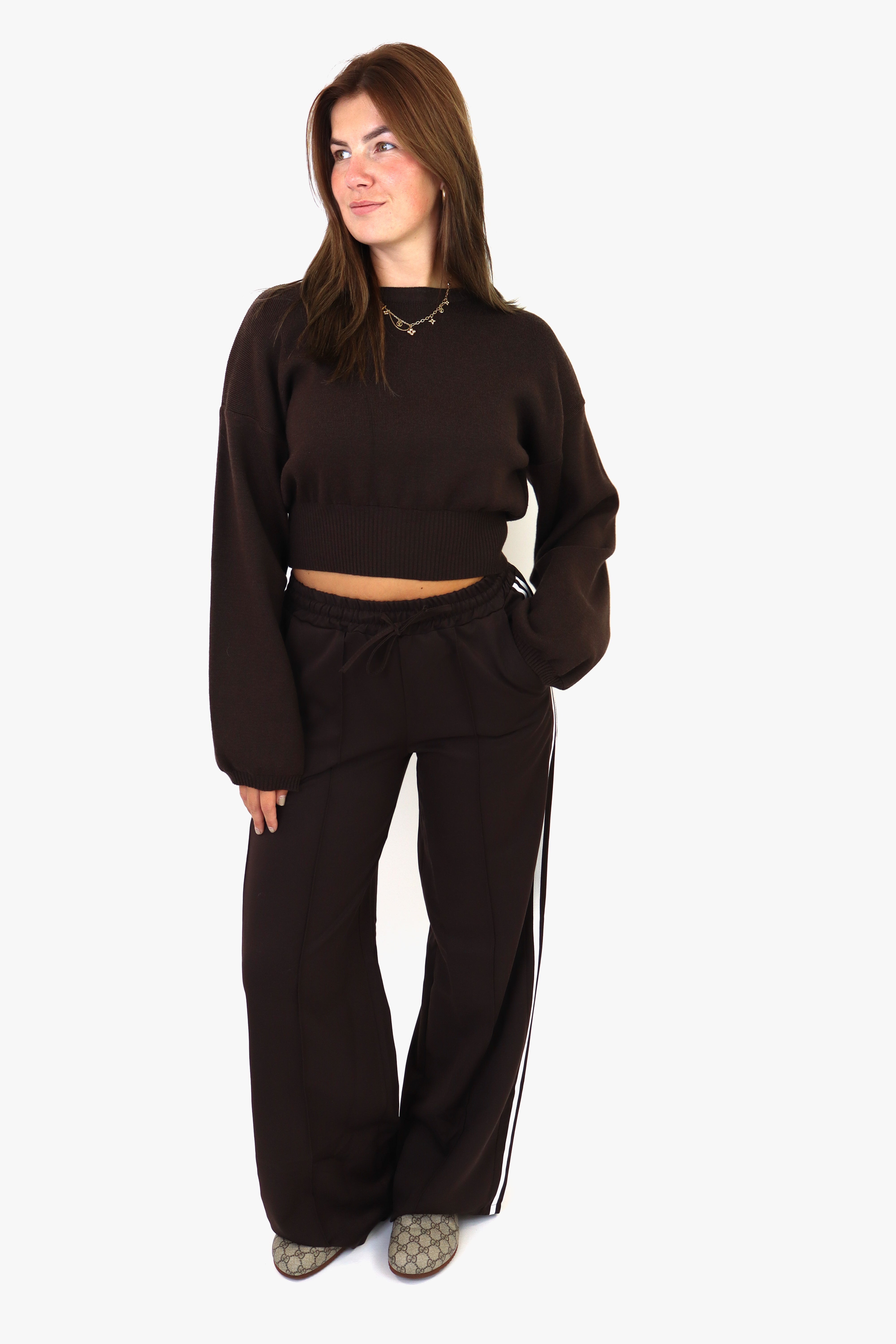 Laure Striped Pants Brown
