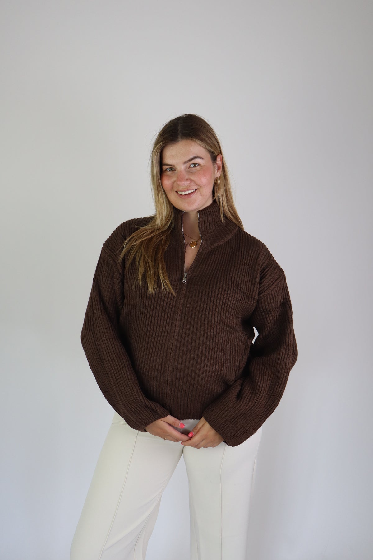 Lana Zip Vest Brown