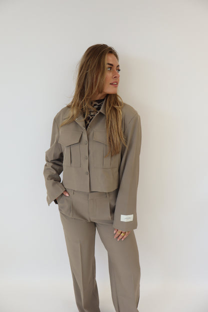 Ambika Studio Cropped Jacket Taupe