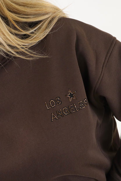 Los Angeles Hoodie Brown