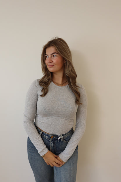 Leela Top Light Grey
