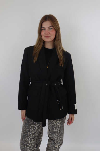 Ambika Belted Blazer Zwart