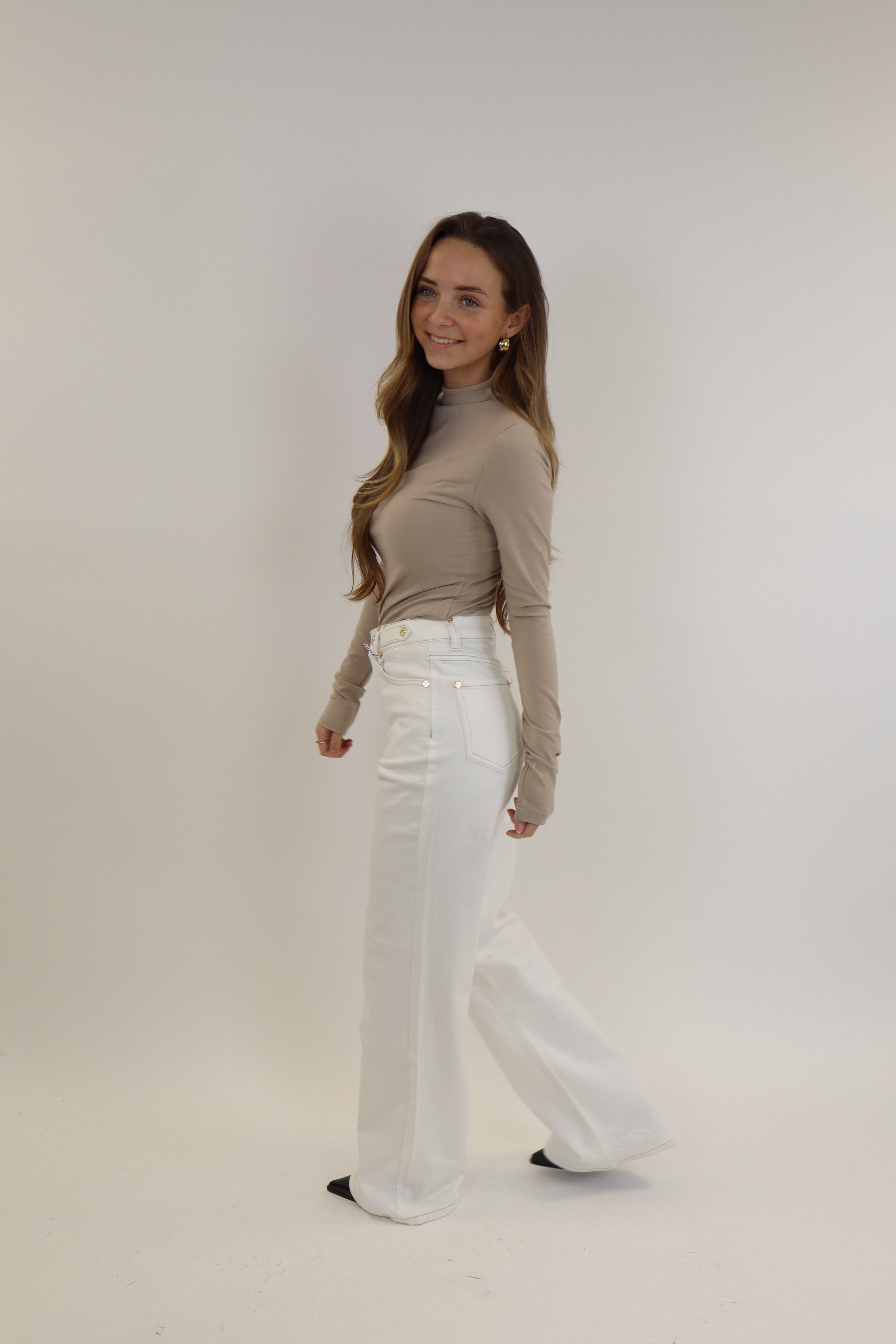 Suzan Wide Leg Jeans White W3368-B1