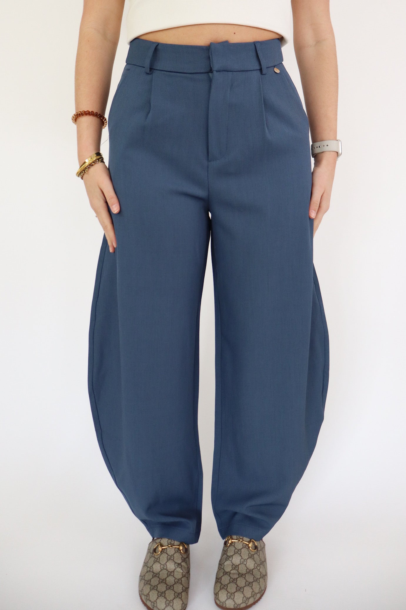 NINA BALLOON PANTALON DENIM BLUE
