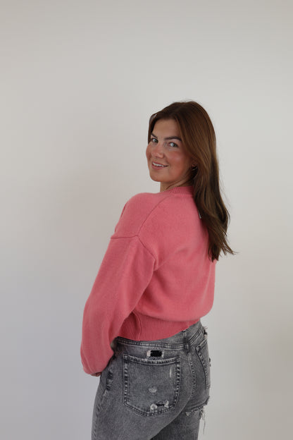 By Kie Knitted Cardigan Roze