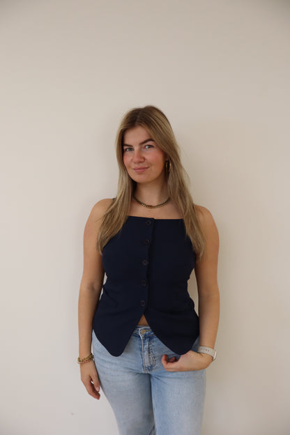 Luca Gilet Top Navy