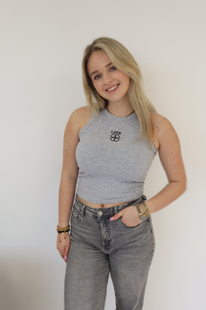 Love Tanktop Licht Grijs