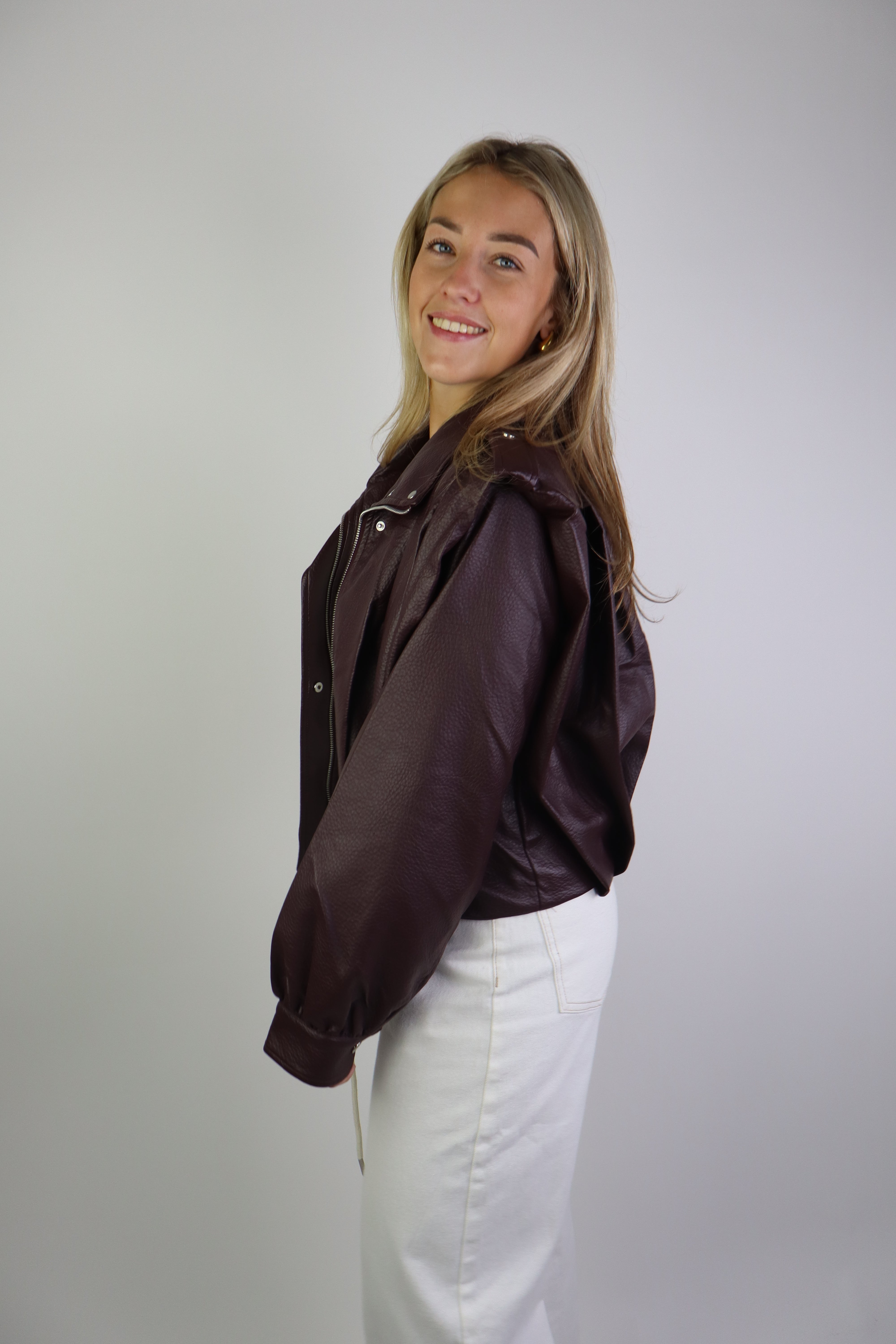 Nadien Leather Jacket Bordeaux