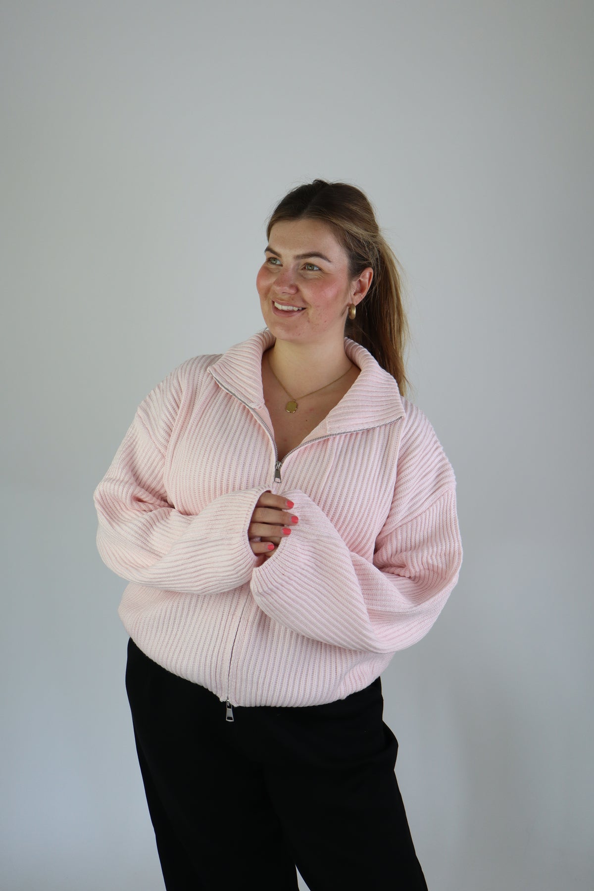 Lana Zip Vest Light Pink