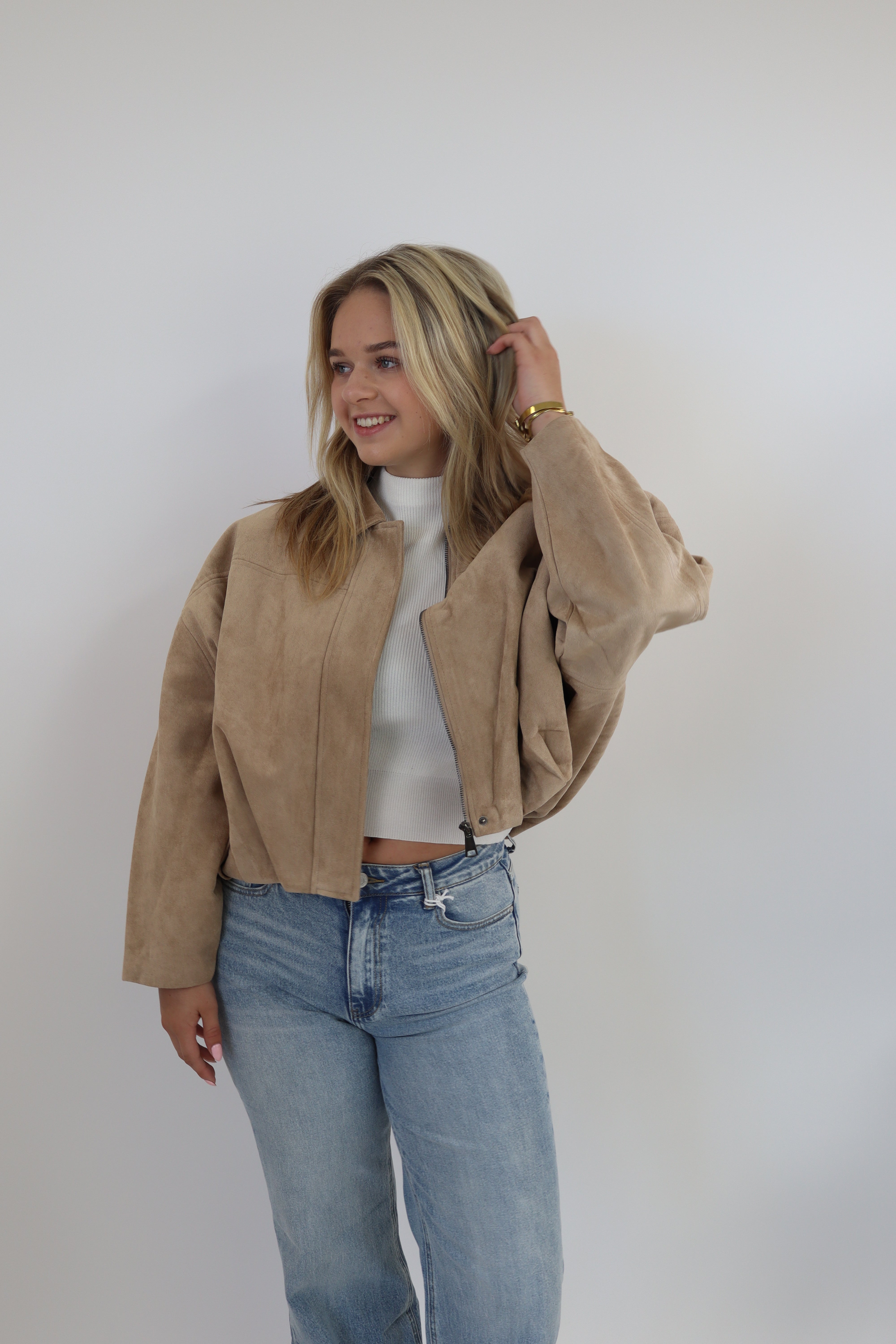 Suede Jacket Beige