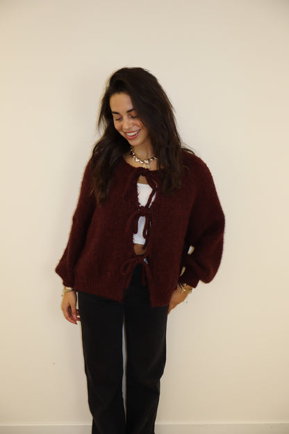 Cozy Bow Knit Bordeaux