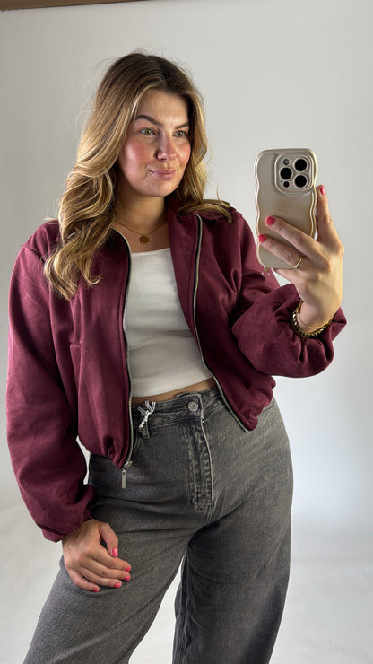Suede Jacket Bordeaux