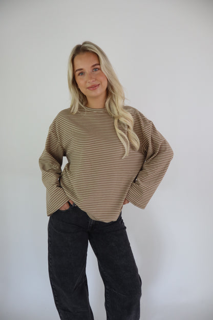 Naomi striped longsleeve taupe