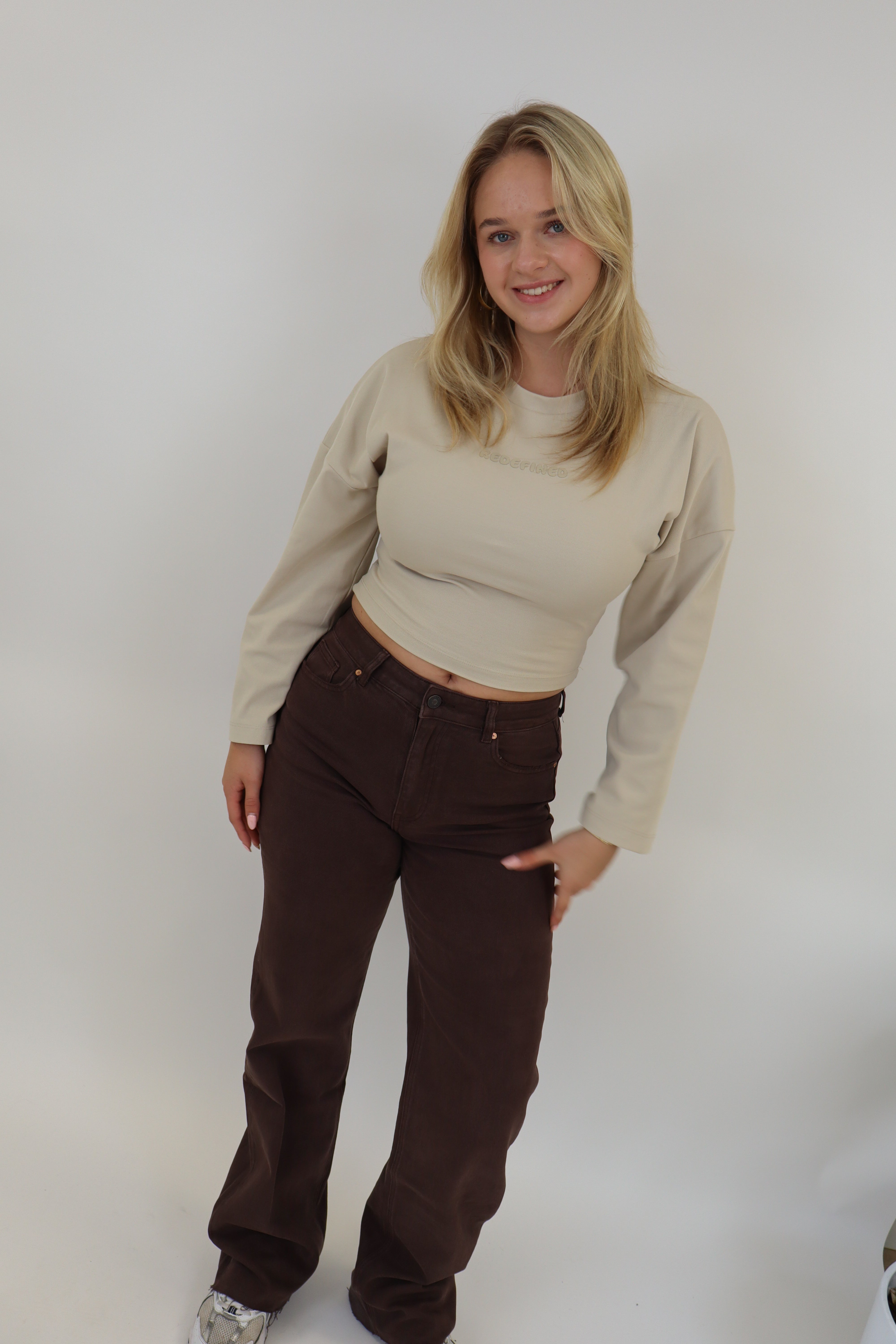 Romee Tall Wide Leg Jeans - Brown W3636-C