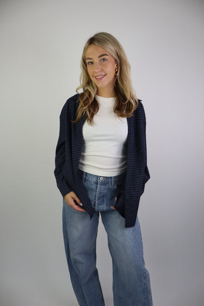 Ruitjes Blouse Ambika Navy