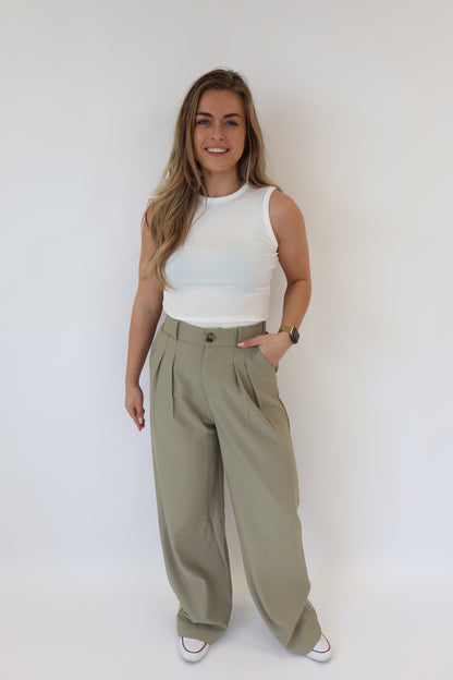 Mona Pantalon Olijf