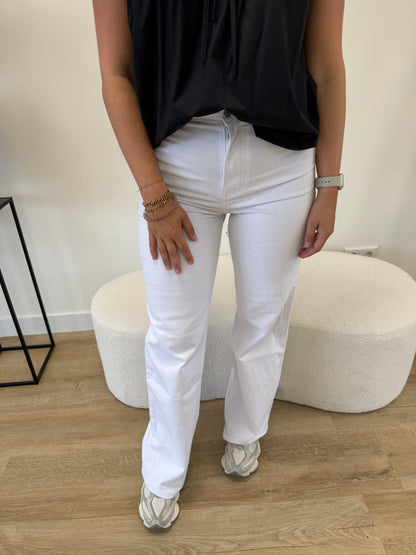 Wide Leg Jeans White HM6166-2