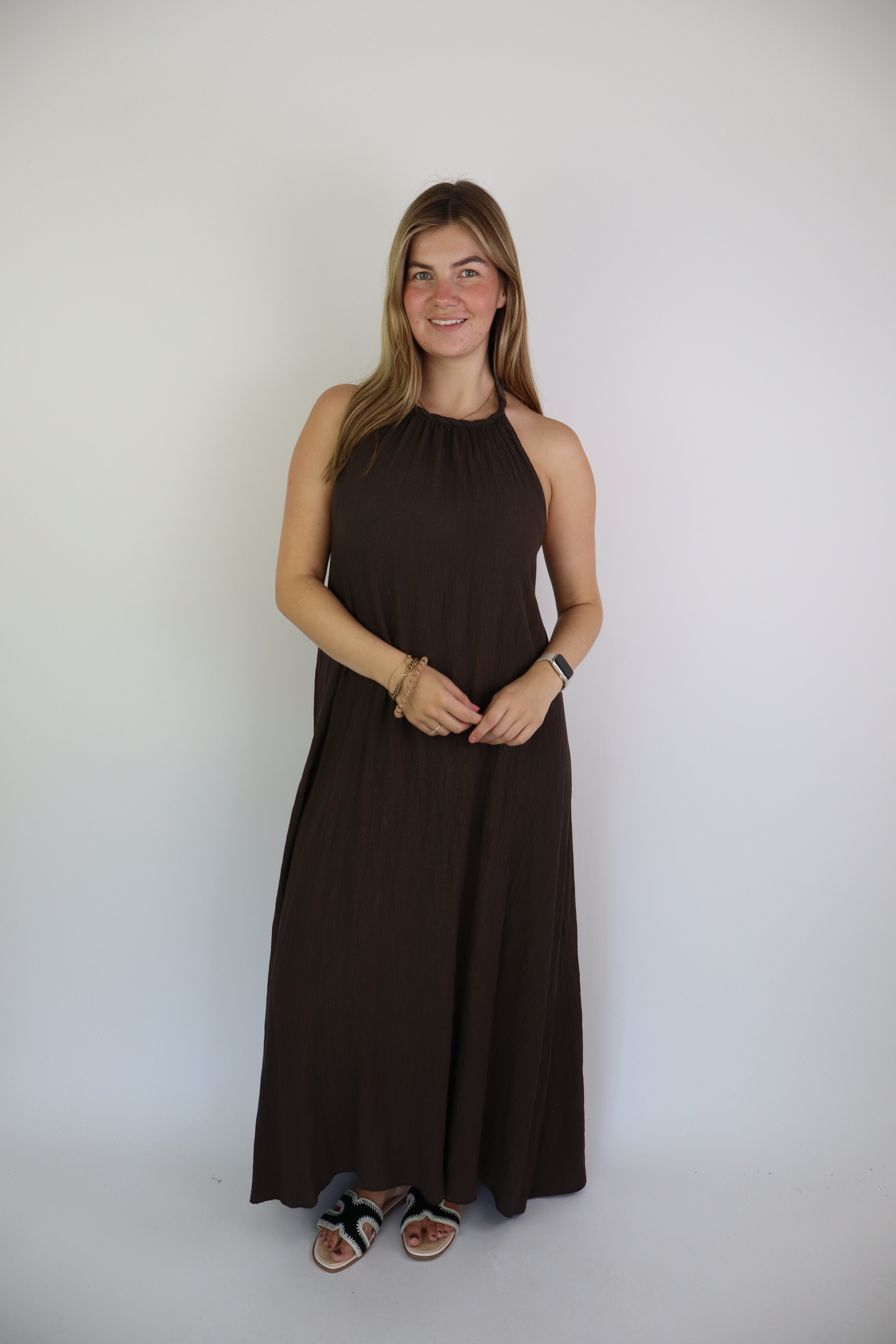 Roma Maxi Dress Brown