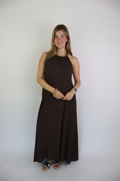 Roma Maxi Dress Brown