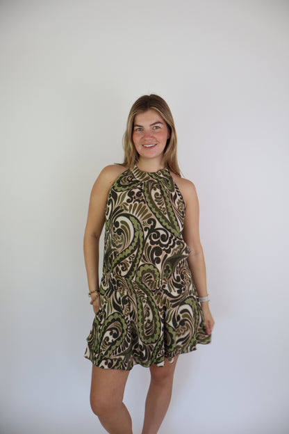 Mara Printed Dress Green