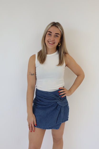 Kris Denim Skort Dark Blue