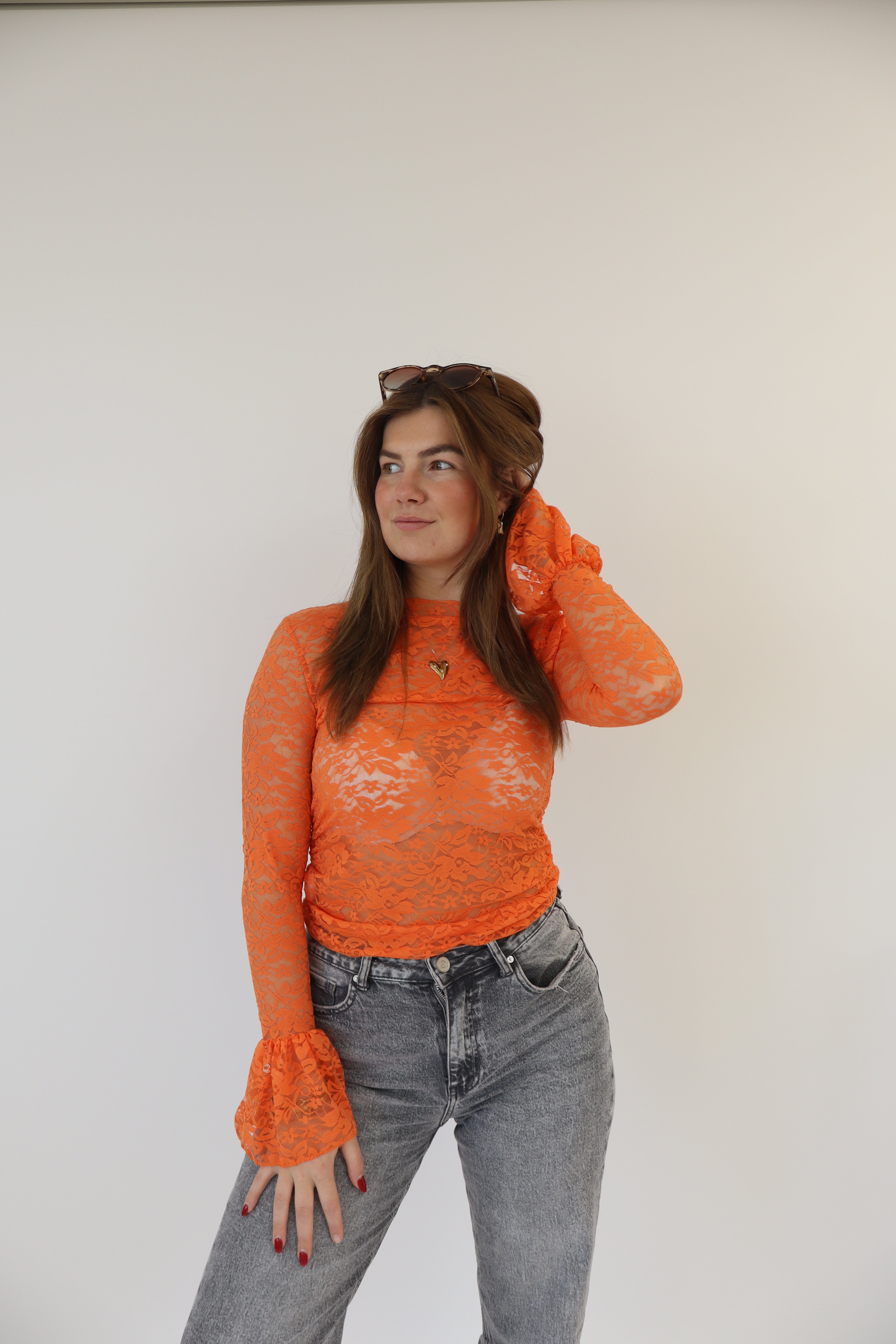Lace Top Orange