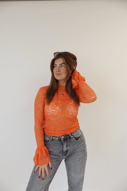 Lace Top Orange