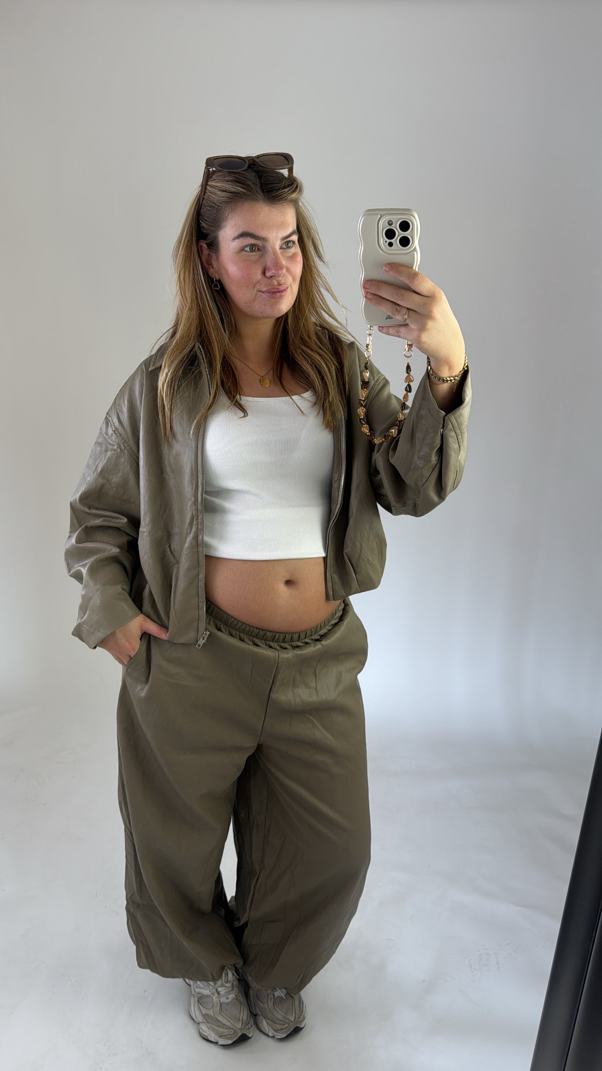 Kensi Leather Pants Olive Ambika