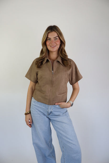 Nummer 8 Noortje Suede Top Brown