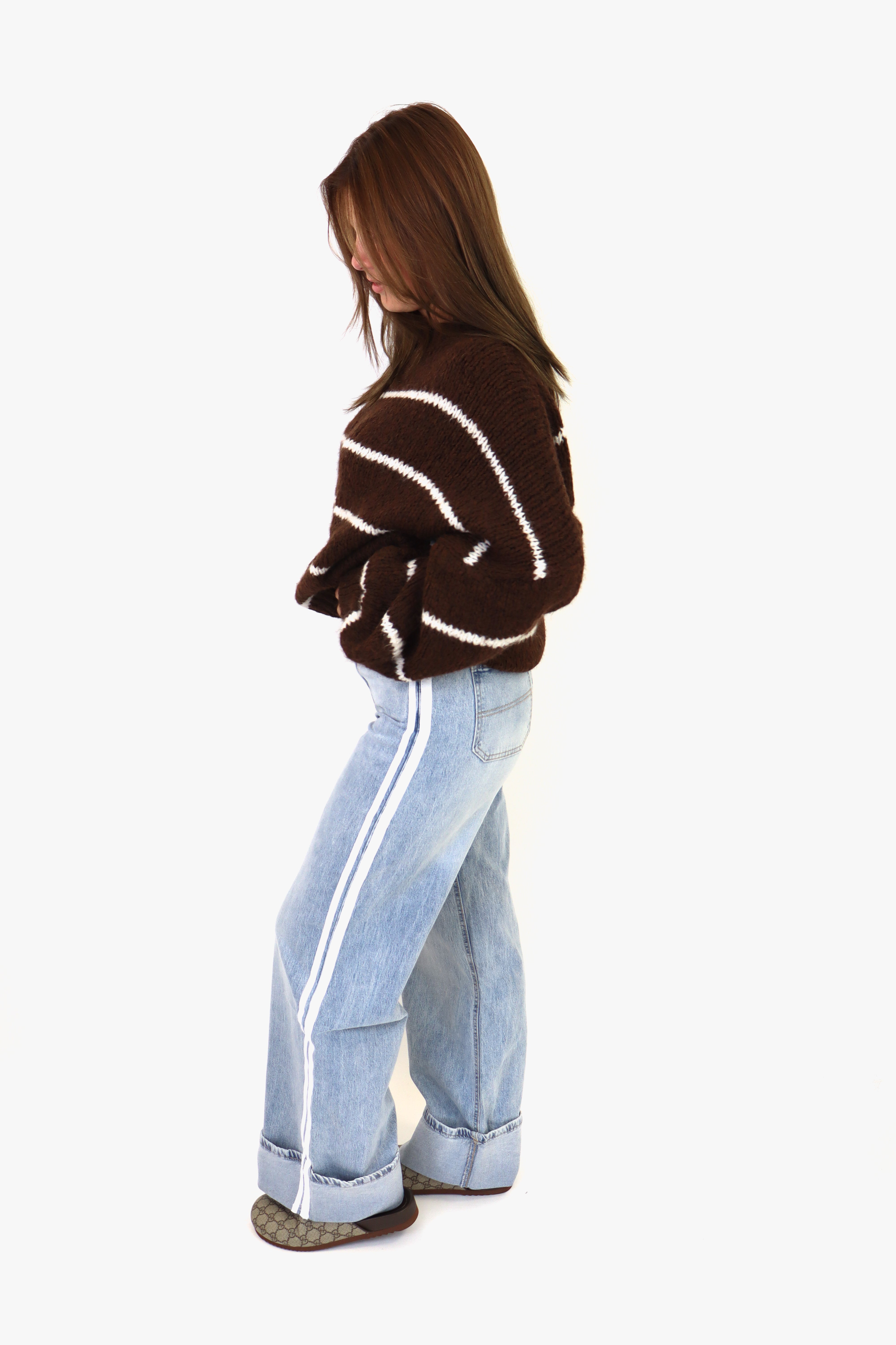 Dewi Striped Jeans | A3577 Light Denim