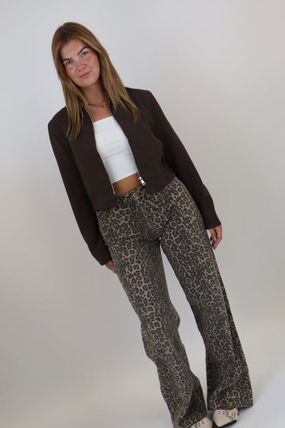 Oliwia Leopard Tall Jeans | Mid Waist T6265-36