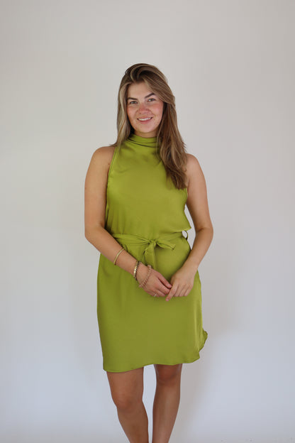 Satijnen Dress Lime