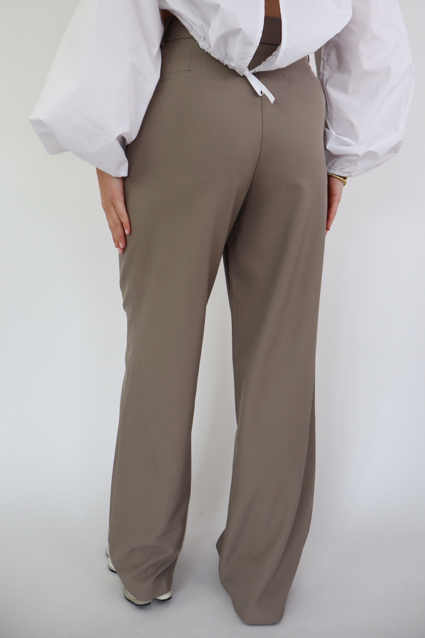 Bowie Wide Leg Pantalon Taupe