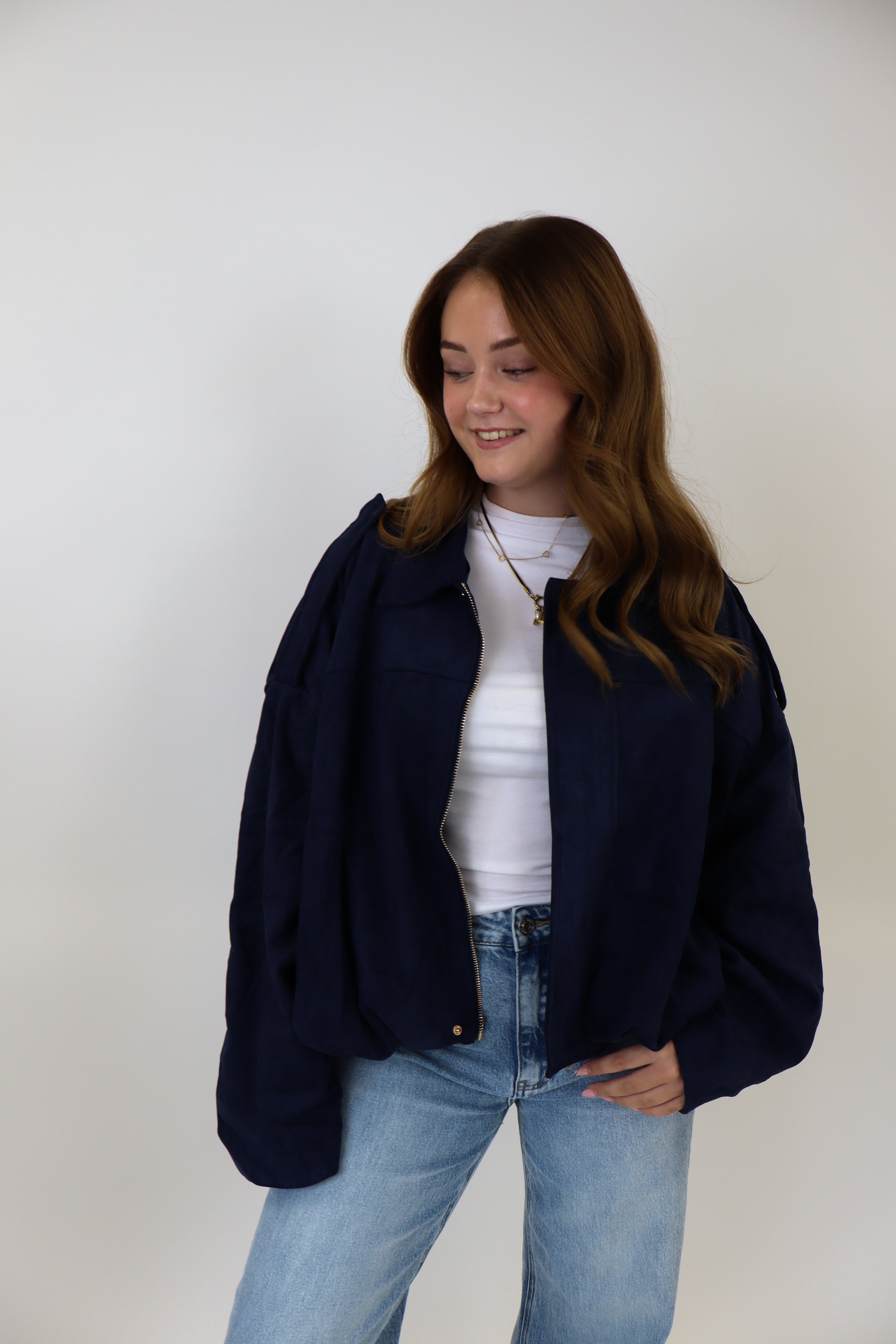 Suede Jacket Navy